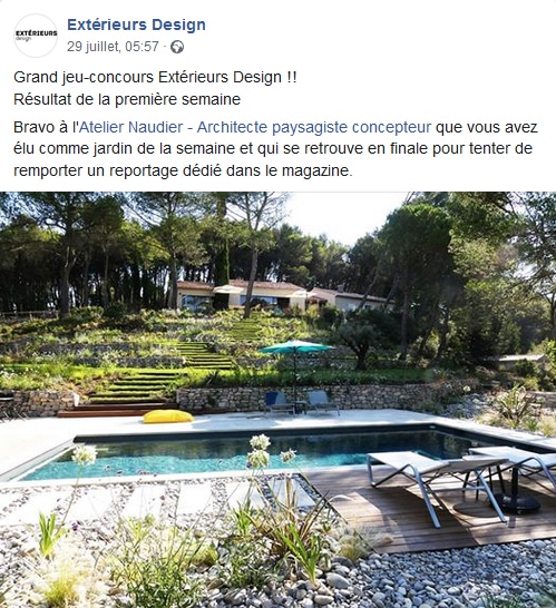 Atelier Naudier - Architecte paysagiste concepteur - Montpellier & Aix-en-Provence - Concours Extérieurs Design Magazine - aménagement jardin
