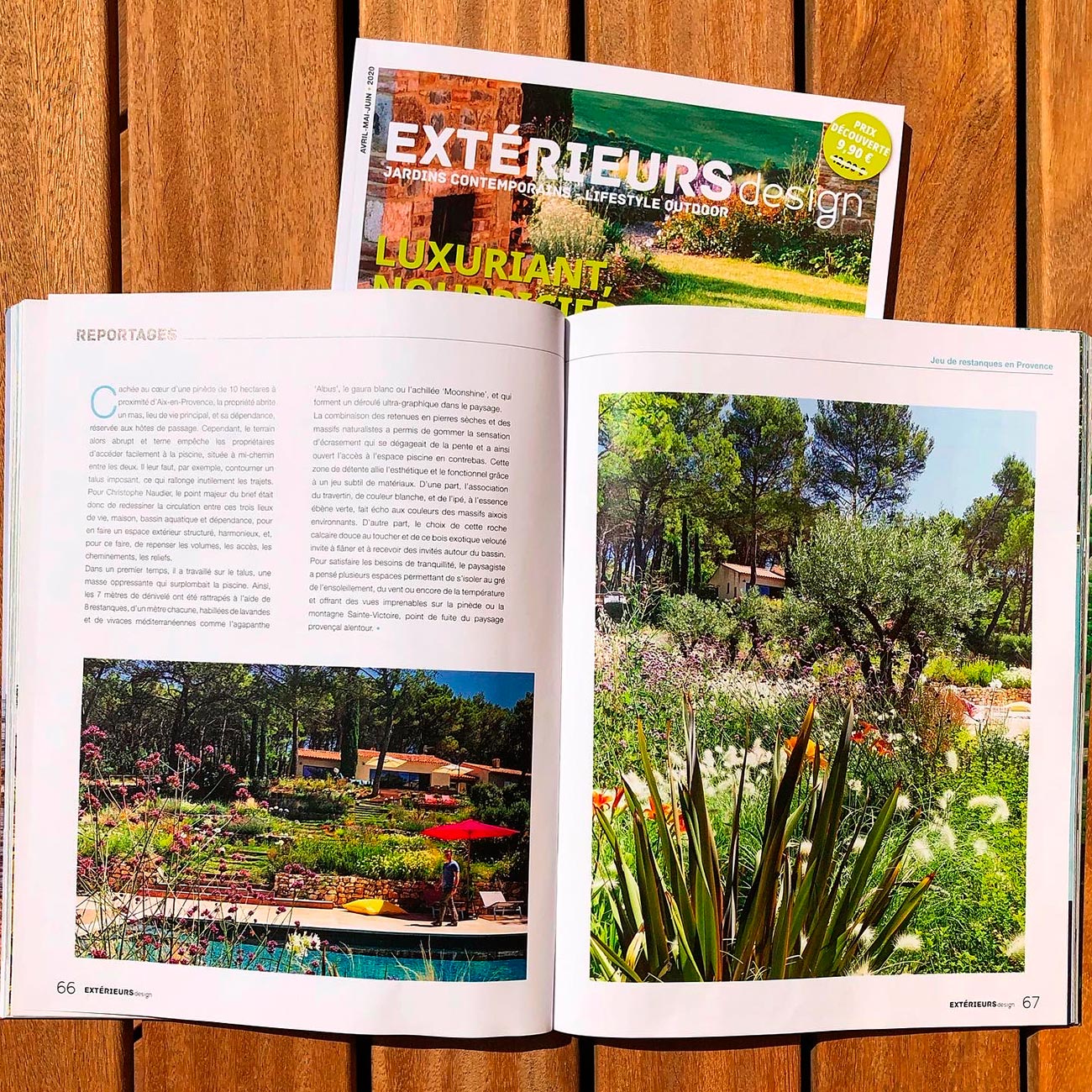 Atelier Naudier - Article reportage magazine Extérieur Design 2 - Paysagiste concepteur connu jardin naturaliste - Montpellier et Aix-en-Provence