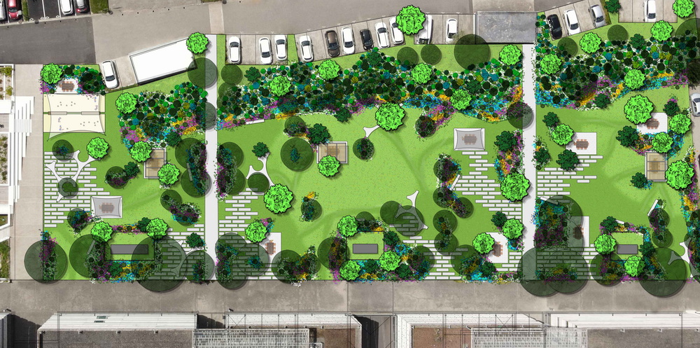 Plan 3D conception jardin paysager