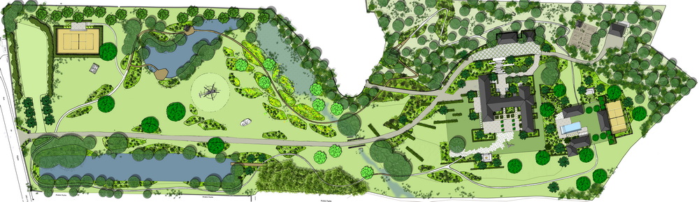 Plan 3D conception jardin paysager