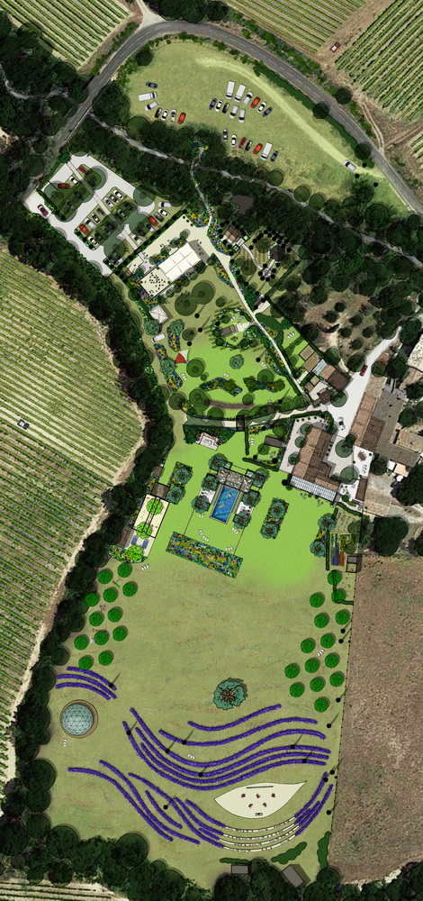 Plan 3D conception jardin paysager